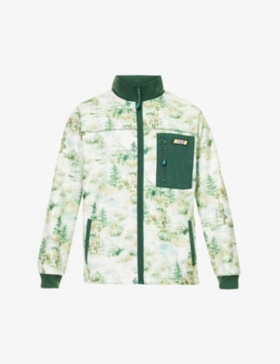 PACSUN: Graphic-print funnel-neck relaxed-fit woven jacket