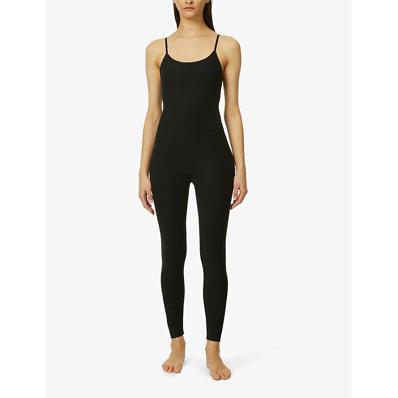 Shop Beyond Yoga Women's Darkest Night Spacedye Tapered-leg Stretch-woven Jumpsuit
