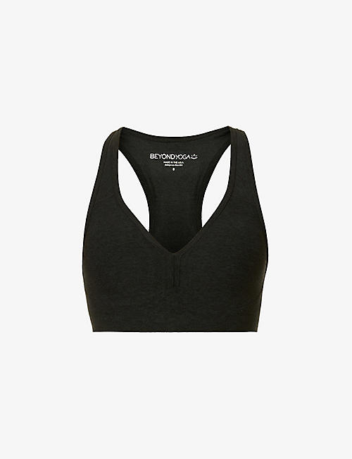 BEYOND YOGA: Spacedye V-neck stretch-woven bra
