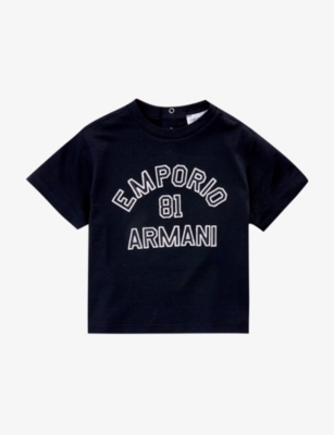 Emporio Armani Babies'  Navy Logo-print Jersey T-shirt 6-36 Months