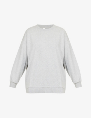 Lululemon Womens Light Grey Perfectly Oversized Cotton-jersey Sweatshirt