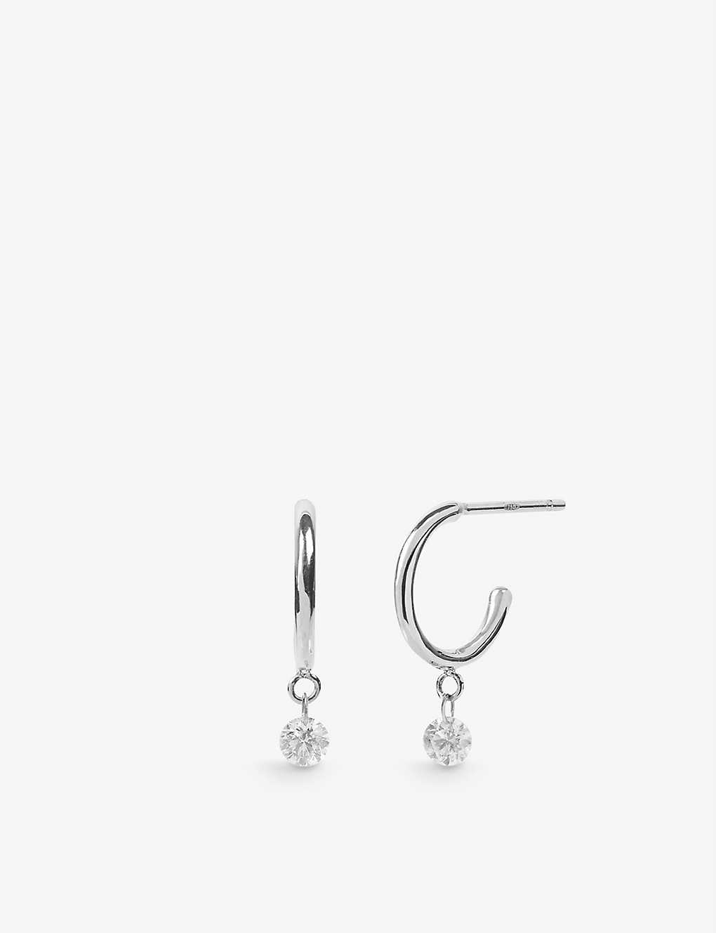 The Alkemistry Womens White Hoop Charm 18ct White-gold And 0.16ct Diamond Earrings