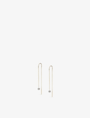 THE ALKEMISTRY: Aria 18ct yellow-gold and 0.23ct diamond threader earrings