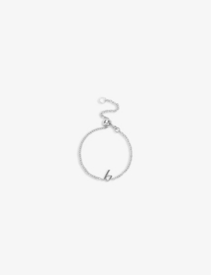 The Alkemistry Womens White Initial-charm B 18ct White-gold Chain Ring