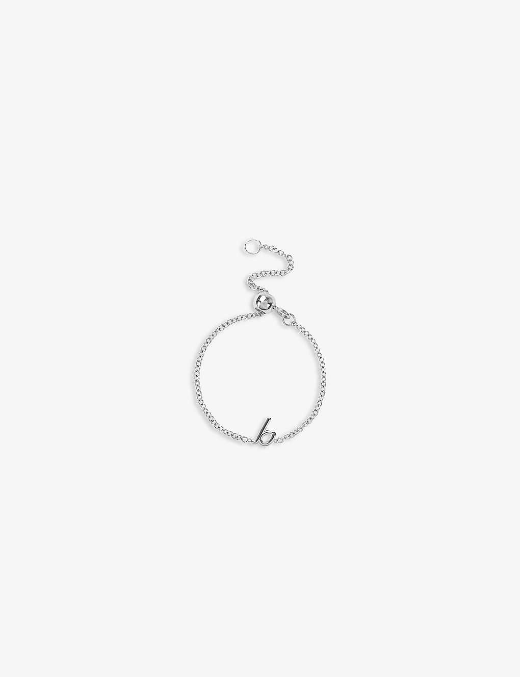 The Alkemistry Womens White Initial-charm B 18ct White-gold Chain Ring
