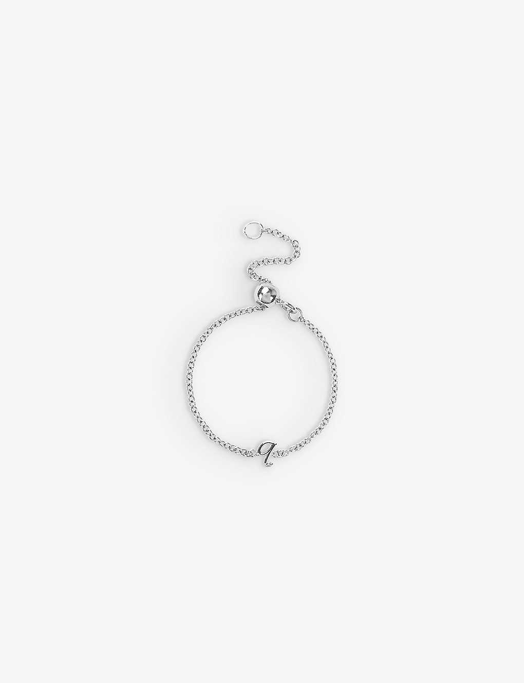 The Alkemistry Womens White Love Letter Q Initial 18ct White-gold Chain Ring