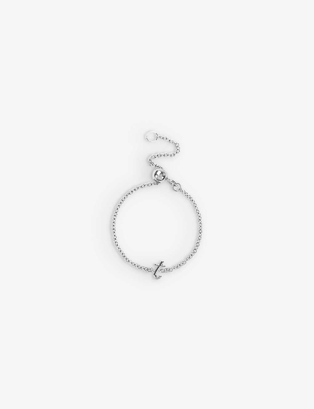 The Alkemistry Womens White Initial-charm T 18ct White-gold Chain Ring