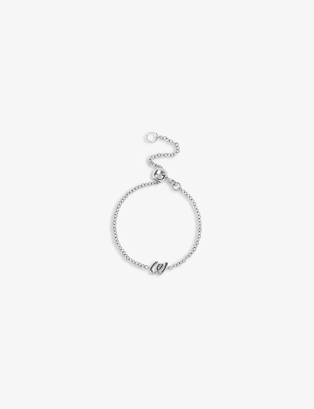 The Alkemistry Womens White Initial-charm W 18ct White-gold Chain Ring