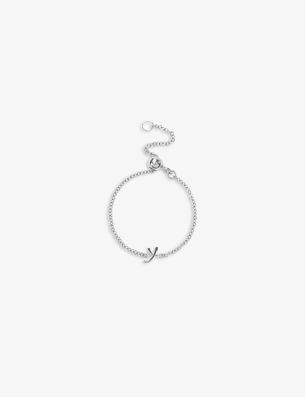 The Alkemistry Womens White Initial-charm Y 18ct White-gold Chain Ring