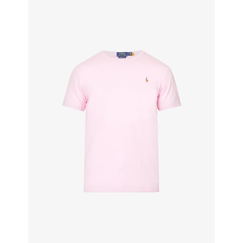 Polo Ralph Lauren Logo-embroidered Cotton-jersey T-shirt In Carmel Pink