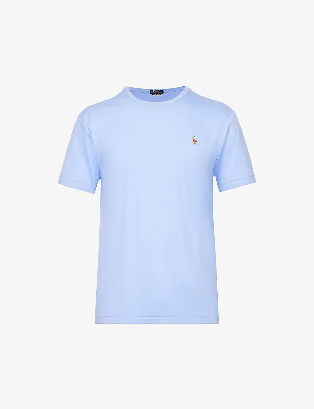 Polo Ralph Lauren Mens Lafayette Blue Logo-embroidered Short-sleeved Cotton-jersey T-shirt