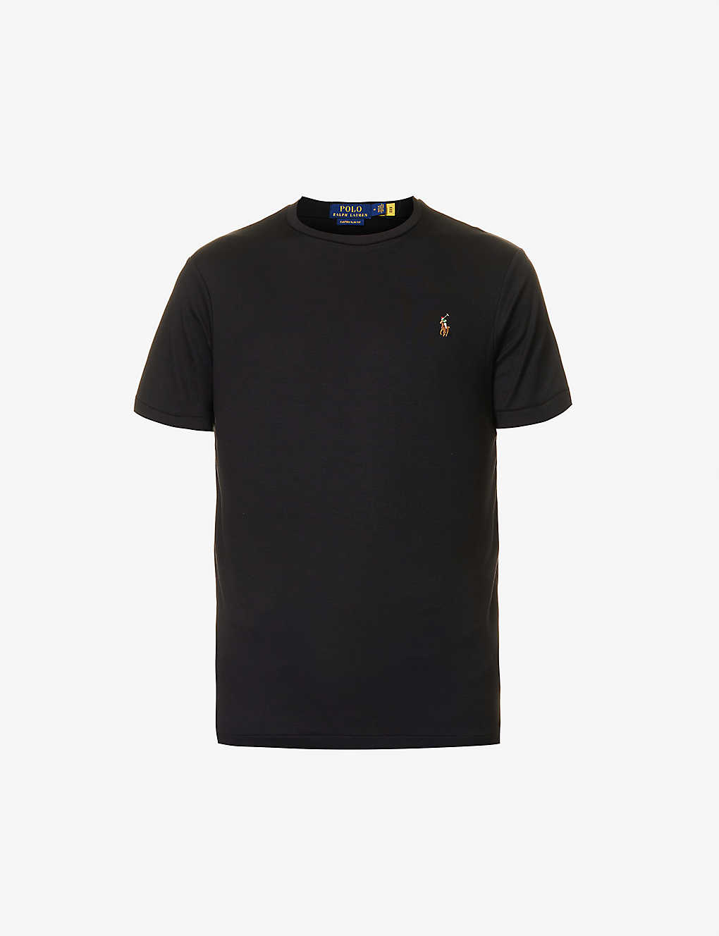 Polo Ralph Lauren Mens Polo Black Logo-embroidered Short-sleeved Cotton-jersey T-shirt