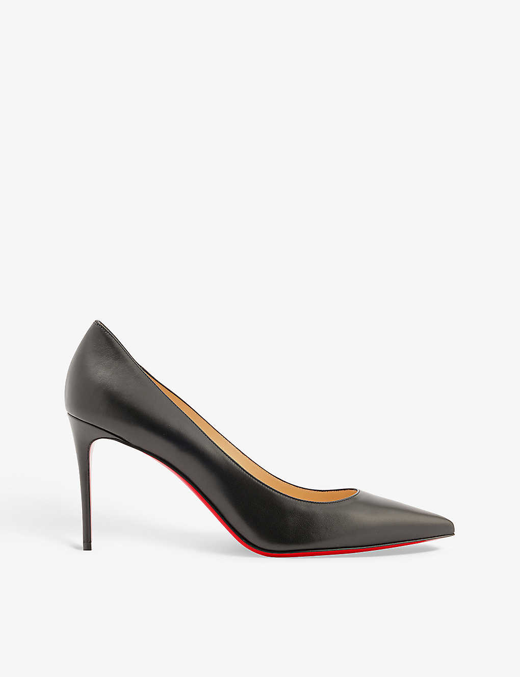 Christian Louboutin Womens Black Kate 85 Pointed-toe Leather Courts