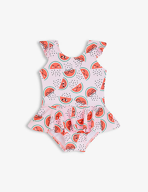 THE BONNIE MOB: Waltzer graphic-print stretch recycled-polyester swimsuit 0-24 months