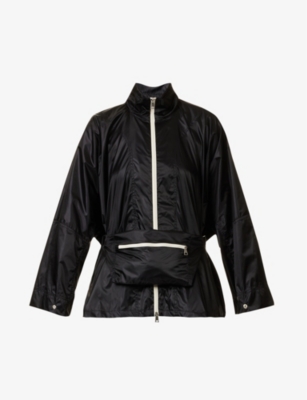Shop Moncler Women's Black Moy Regular-fit Funnel-neck Shell Coat