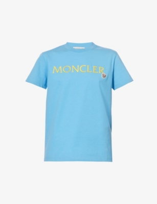 Moncler Women's 72a Brand-appliqué Ribbed-trim Cotton T-shirt