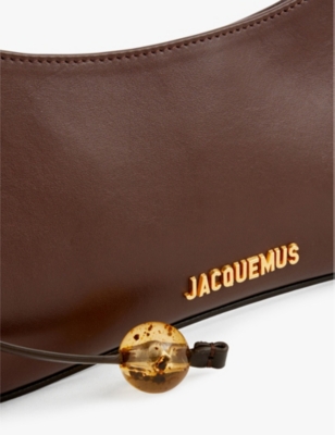 Jacquemus Womens Le Bisou Perle Leather Shoulder Bag Medium Brown In Medium Brown