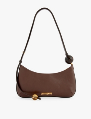 Jacquemus Medium Brown Le Bisou Perle Leather Shoulder Bag