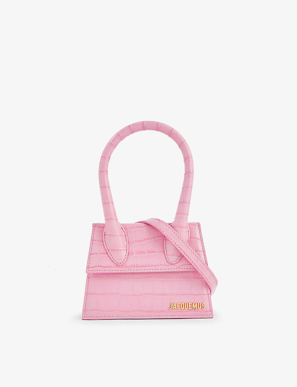 Jacquemus Pink Le Chiquito Medium Leather Top Handle Bag