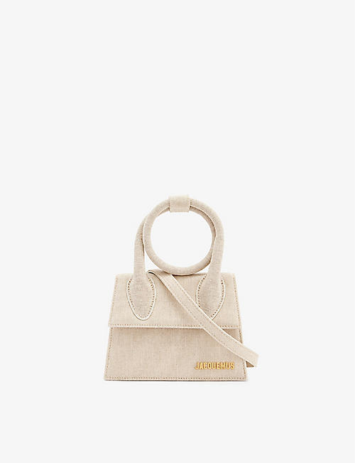 JACQUEMUS: Le Chiquito Noeud linen-blend top-handle bag