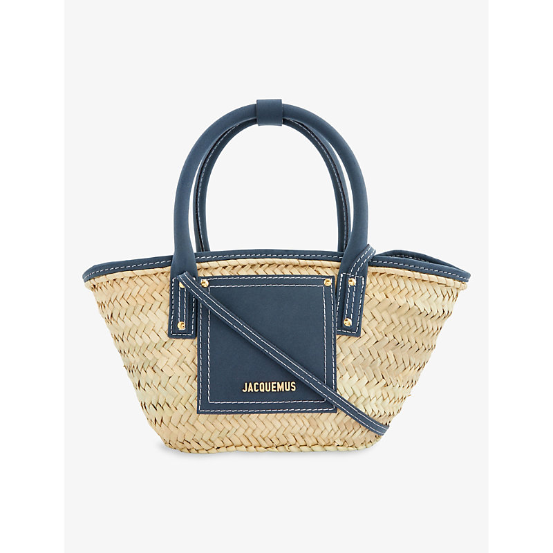 Jacquemus Womens Dark Navy Le Panier Soleil Petite Palm And Leather ...