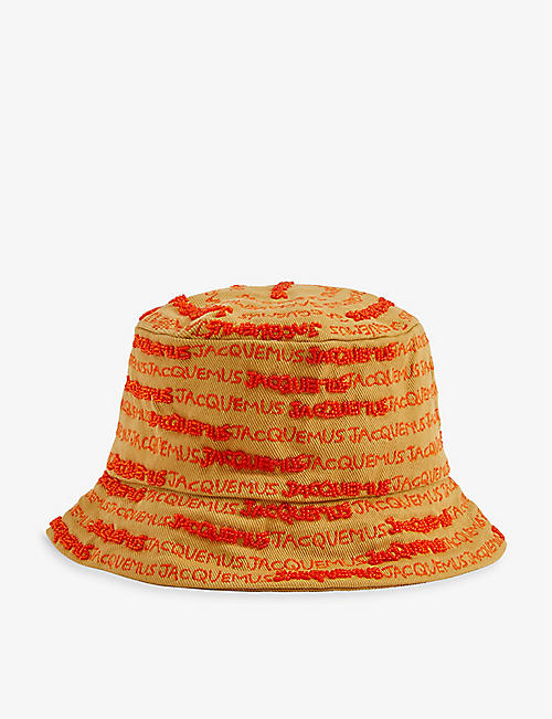 JACQUEMUS: Le Bob Bordado bead-embellished cotton bucket hat
