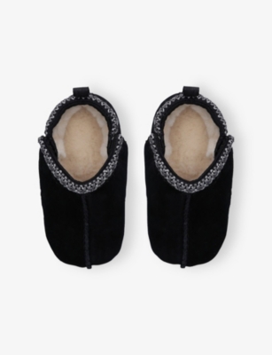 Ugg Black Kids' Baby Tasman Suede Slippe In Black