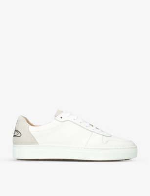 Shop Vivienne Westwood Women's White Classic Orb-print Leather Low-top Trainers