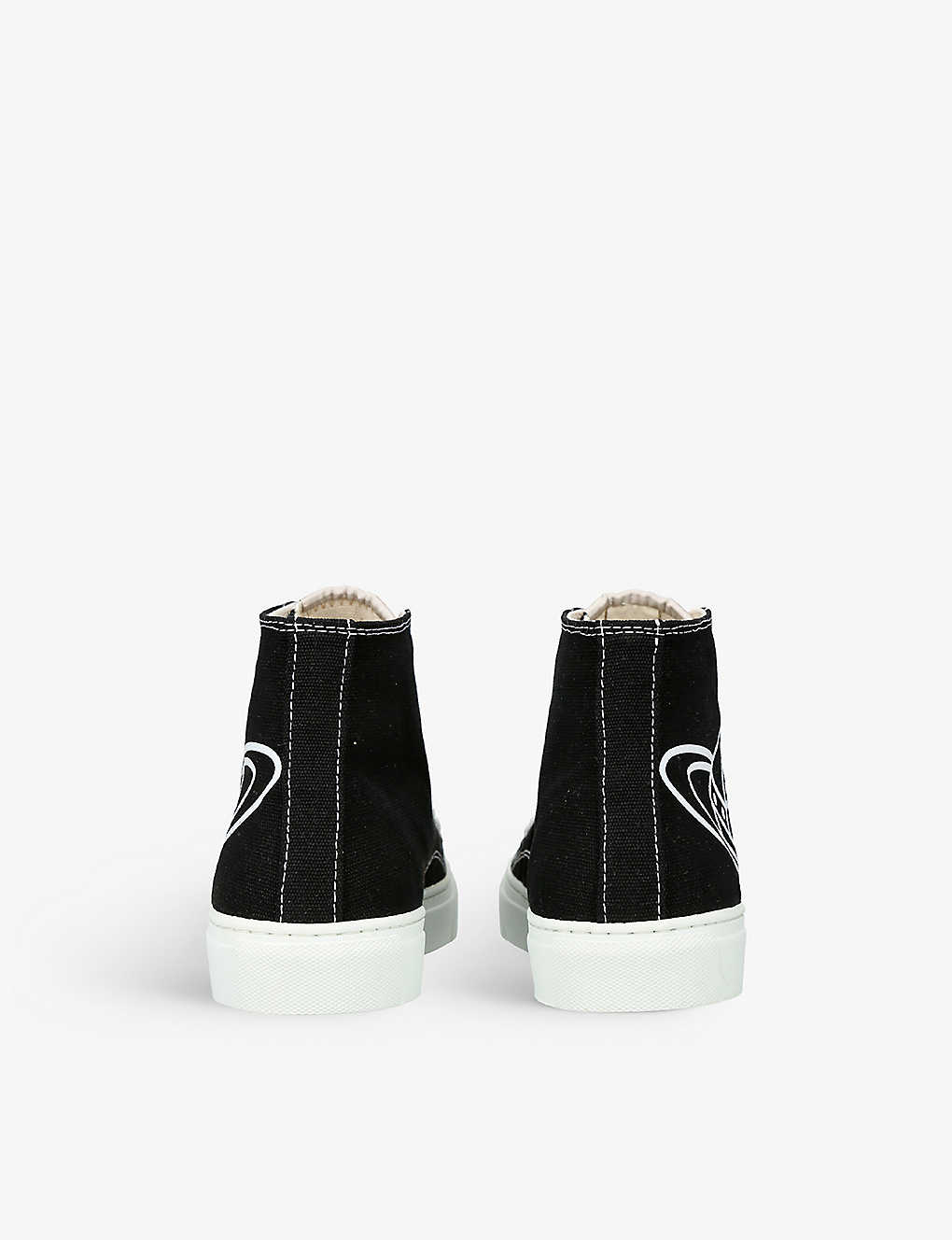 VIVIENNE WESTWOOD Logo-print high-top recycled cotton canvas trainers