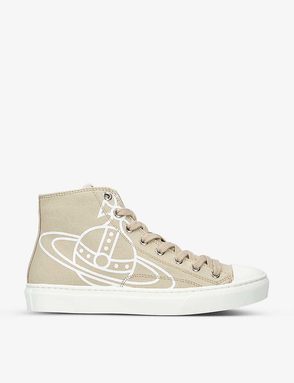 VIVIENNE WESTWOOD Logo-print high-top recycled cotton canvas trainers