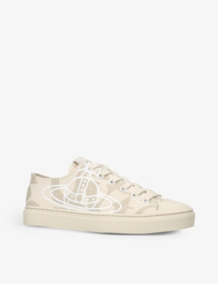 VIVIENNE WESTWOOD Logo-print low-top recycled-cotton canvas trainers