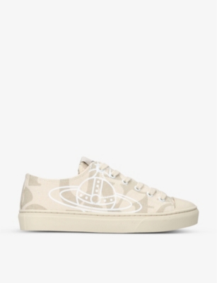 VIVIENNE WESTWOOD Logo-print low-top recycled-cotton canvas trainers