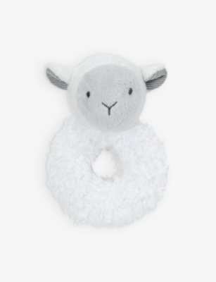 THE LITTLE WHITE COMPANY: Lottie Lamb rattle soft toy 13cm