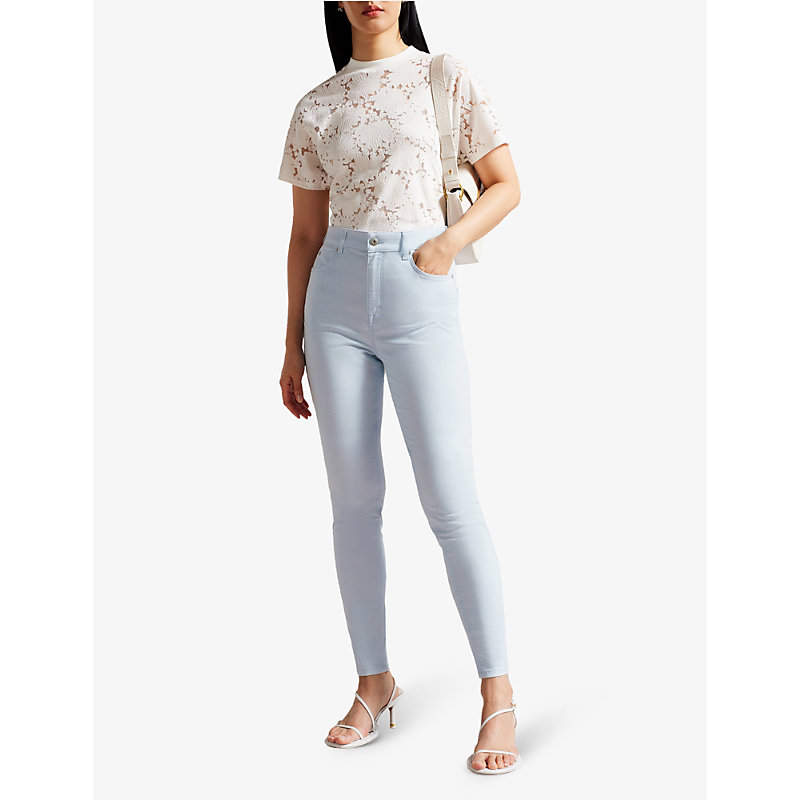 Shop Ted Baker Womens Baby-blue Sophaa Skinny-leg Mid-rise Jeans