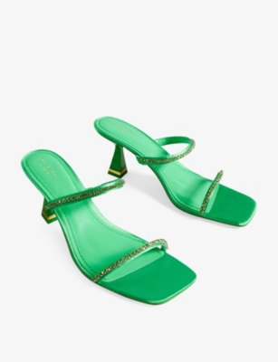 Shop Ted Baker Women's Green Rinita Diamante Satin Sandals