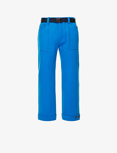 99 PERCENT IS: Integrated-belt straight-leg regular-fit wool-blend trousers