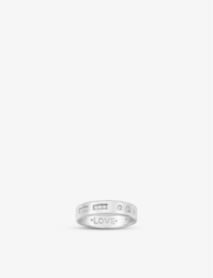 Bague APM Monaco Morse Code Love argent rose