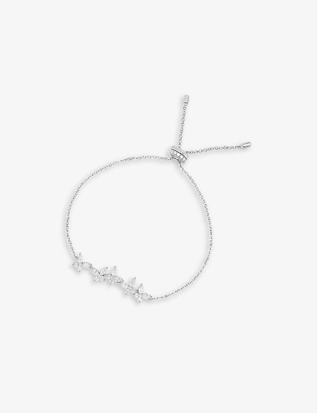 Apm Monaco Crystal-embellished Chain-link Bracelet In Silver