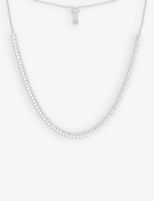 APM MONACO: Up and Down sterling-silver and zirconia necklace
