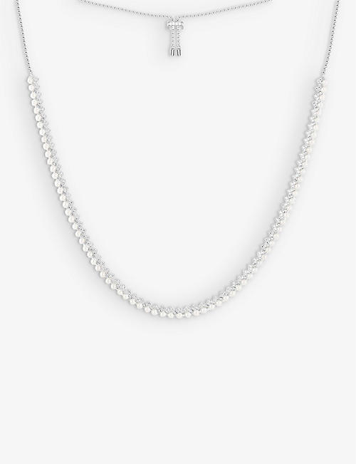 APM MONACO: Up and Down sterling-silver and zirconia necklace