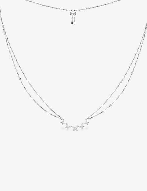 APM MONACO: Butterflies adjustable sterling-silver and zirconia necklace