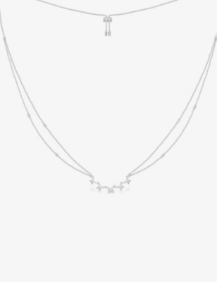 Apm Monaco Womens Silver Butterflies Adjustable Sterling-silver And Zirconia Necklace