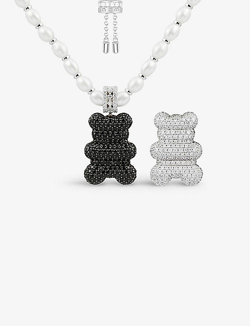 APM MONACO: Mood Yummy Bear XL sterling-silver and zirconia necklace