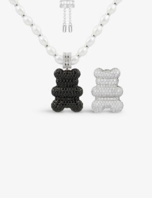 Apm Monaco Mood Yummy Bear Xl Sterling-silver And Zirconia Necklace