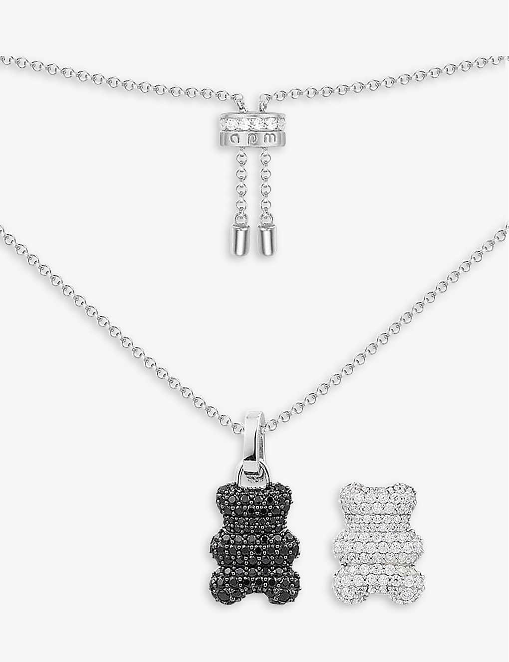 Apm Monaco Womens Silver Baby Mood Yummy Bear Sterling-silver And Zirconia Necklace