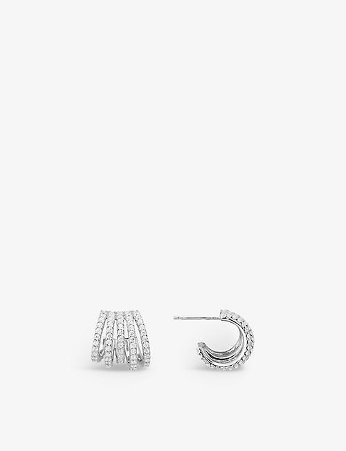 APM MONACO: Five-hoop sterling-silver and zirconia earrings