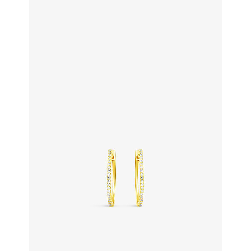 Apm Monaco Womens Yellow Gold Dainty 18ct Gold-plated Yellow-alloy And Zirconia Hoop Earrings