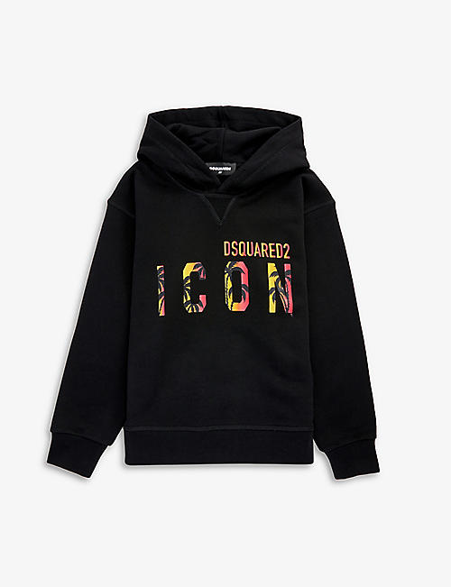 DSQUARED2: Icon branded-print cotton-jersey hoody