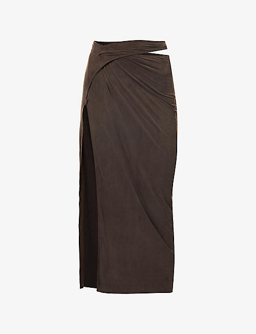 JACQUEMUS: La Jupe Espelho asymmetric stretch-woven midi skirt