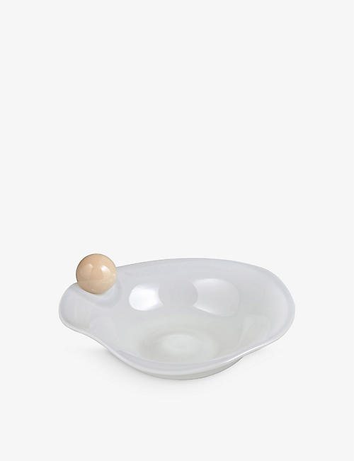 HELLE MARDAHL STUDIO: Bon Breakfast mouth-blown glass bowl 18cm